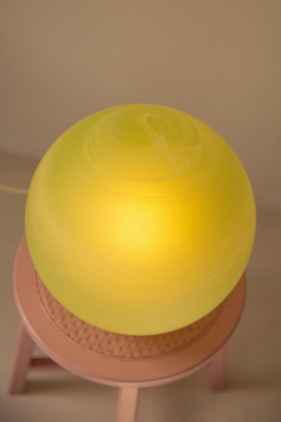Image 1 of Lampe globe design en verre vert Wolfi Leuchten – série "Planètes"