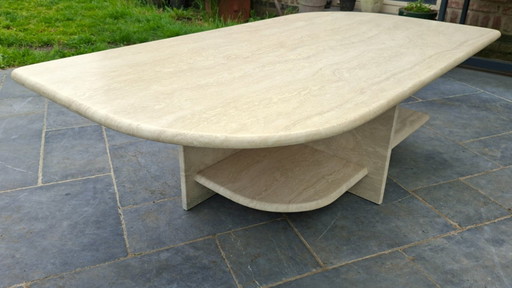 Mesa de centro vintage de travertino