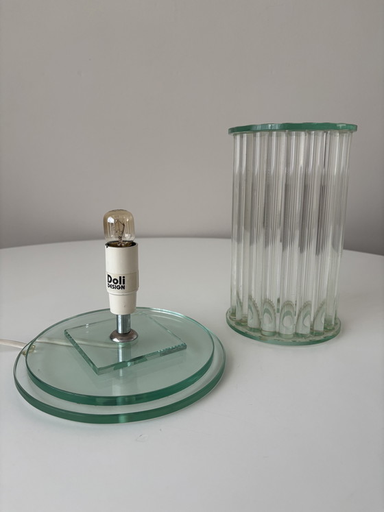 Image 1 of Glass cylinder tube lamp contemporary Dutch design 1980 