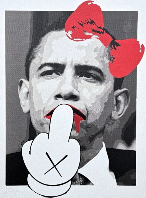 Image 1 of Death NYC - Barack Obama avec ruban rouge - Édition limitée avec certificat