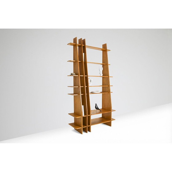 Image 1 of Vintage Shelving Unit in Walnut italian 1980s