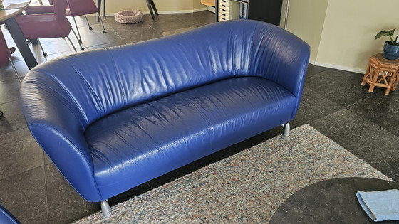 2 divani Leolux Flint blu cobalto – Divani 2 posti, Alluminio, Pelle (photo 4 of 5)