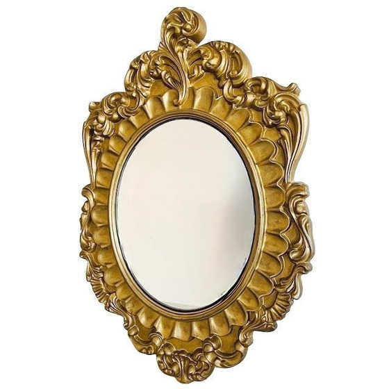 Image 1 of Barocker antiker Goldputzspiegel aus der Mitte des 20. Jahrhunderts, 1950er Jahre