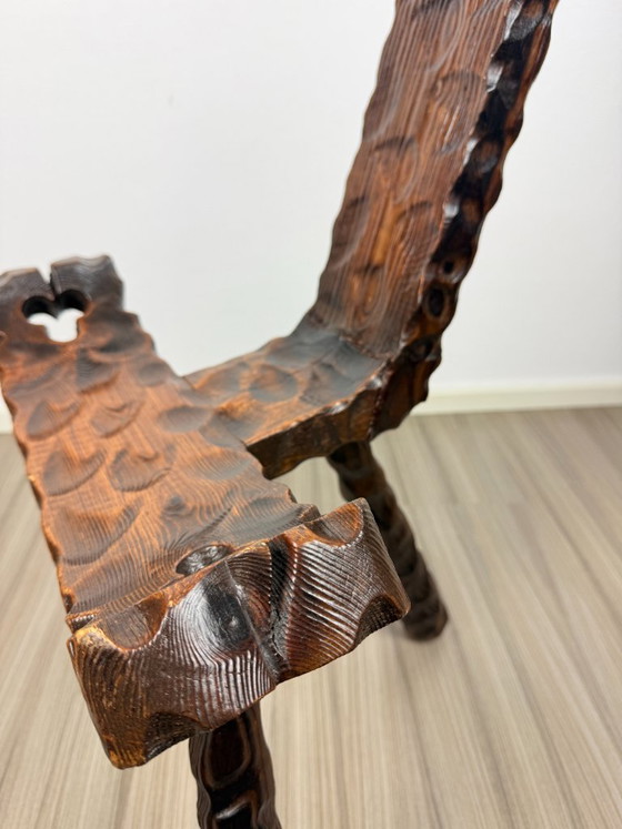 Pair of Antique Rustic Carved Wooden Chairs – Chairs and lounge chairs (photo 6 of 10)