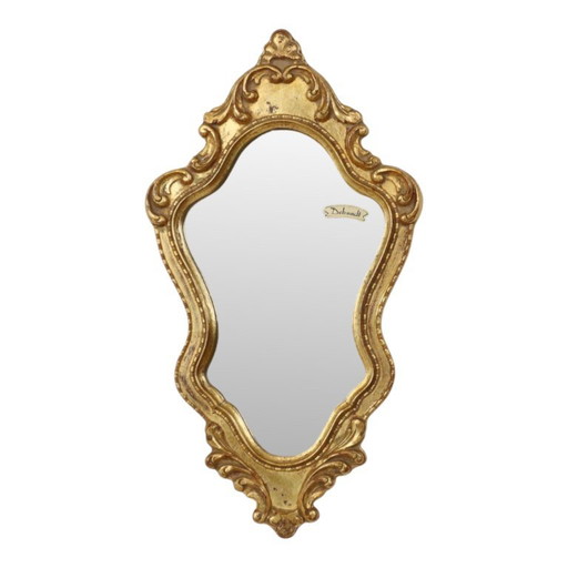 Kleiner Deknudt Wappenspiegel Blattgold Vergoldet Barock Stil 45cm