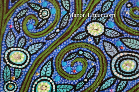 Image 1 of Einzigartiges handbemaltes Gemälde: Baum mit Eule (Neu)