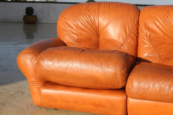 Image 1 of Fauve" Leather Modular Sofa