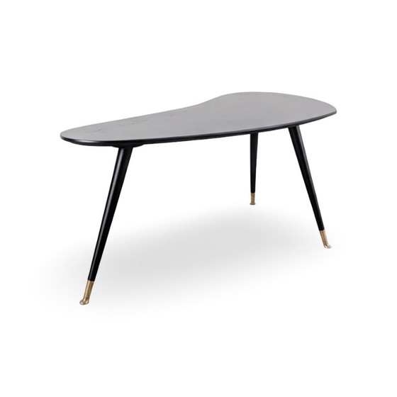 Original Midcentury Vintage Kidney Coffee Table black mcm – Wood (photo 5 of 8)