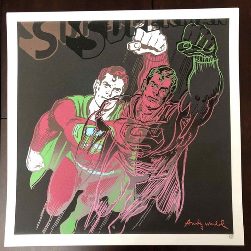 1990s After Andy Warhol "Superman" Lithograph – lithos zeefdrukken, Paper