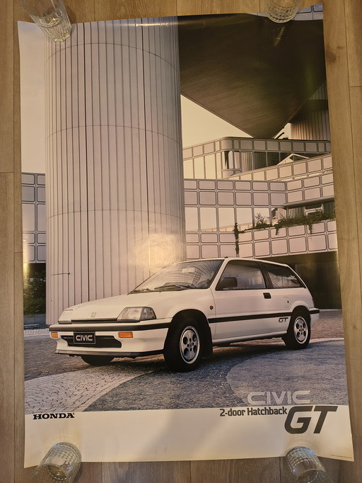 Honda Civic 2-door hatchback GT - original poster from 1983
