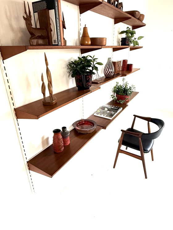 Image 1 of Vintage teakhouten modulair wandsysteem, Kai Kristiansen ‘60