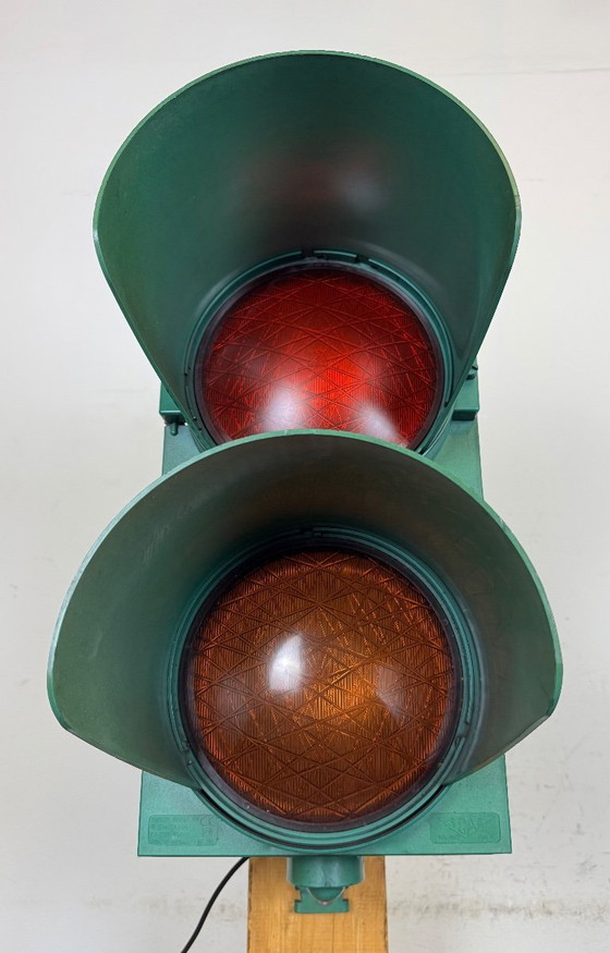 Image 1 of Vintage groene Italiaanse verkeerslichten, jaren 80