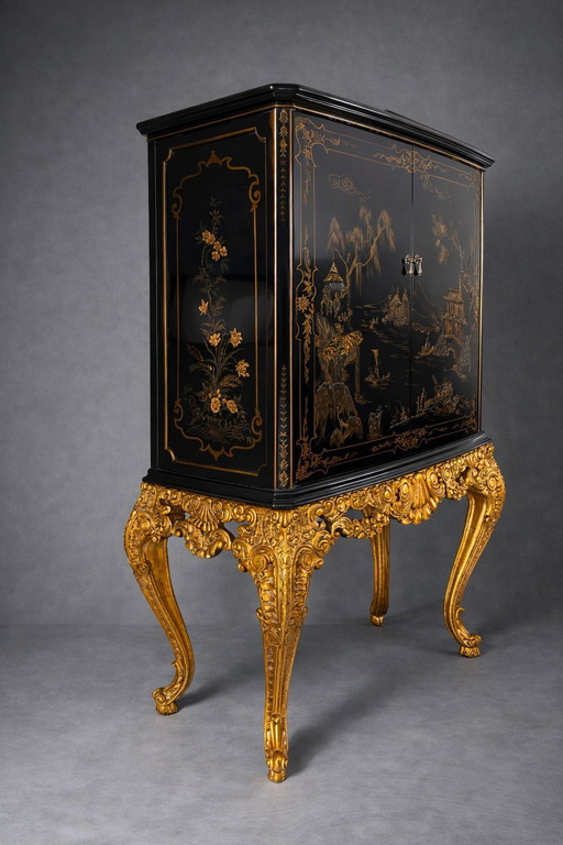 Jansen meubel Chinoiserie cocktailkast