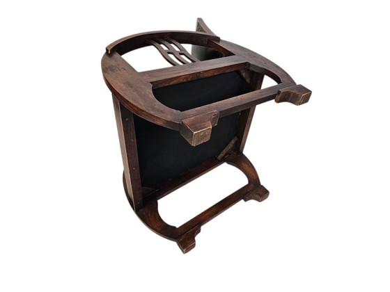 Image 1 of Art Deco - Arm Chair - Clubfauteuil - gebeitst hout - leren bekleding - Frankrijk - 1930's