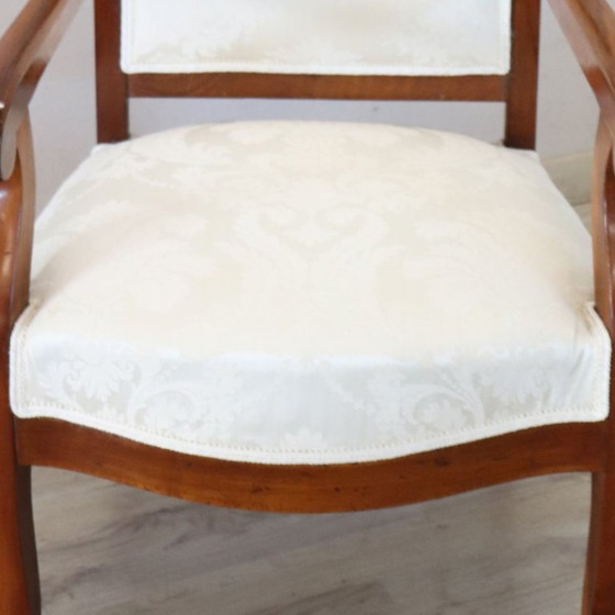 Fauteuil ancien en noyer, Italie 19ème siècle – Wood (photo 5 of 12)