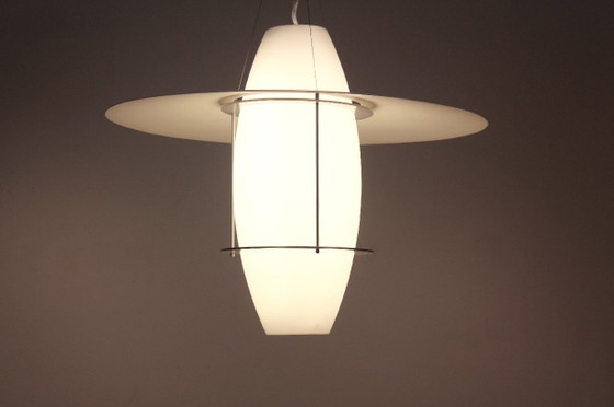 Suspension iconique Sonatra Fagerhult par Jan Wickelgren, Aluminium, polished steel, Blanc, Scandinavian (photo 9 sur 10)
