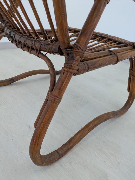 Image 1 of Salon en bambou - Fauteuils, table basse et porte-manteau - Vintage