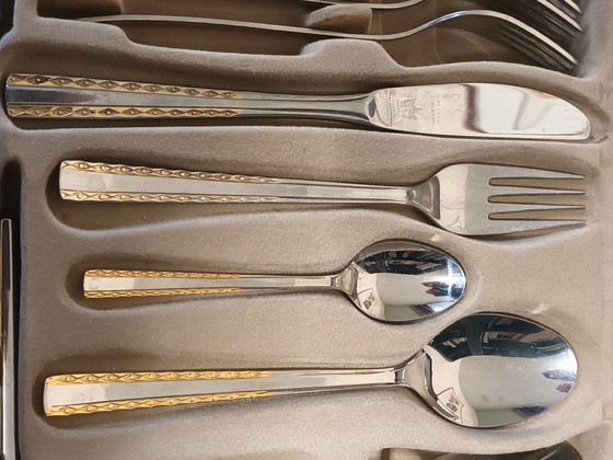 Image 1 of Solinger Besteckset, vergoldet, 12-Sitzer-Wagen