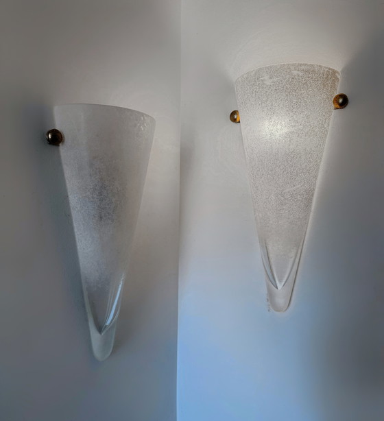 Image 1 of Vintage Murano glass wall sconces