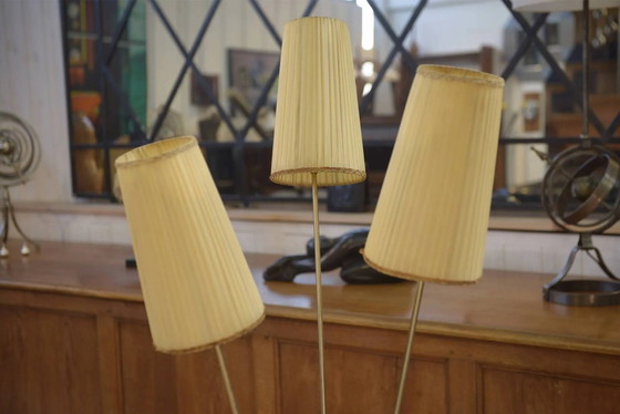 1960er Design dreiflammige Stehleuchte – Stehleuchten, Messing, Vintage (photo 9 of 10)
