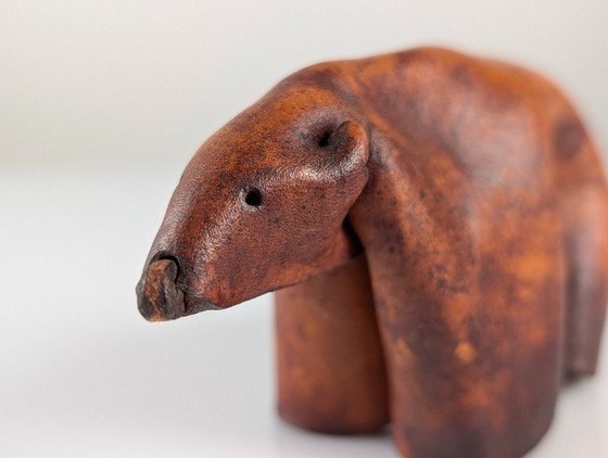 Image 1 of Mid-Century Modern Folded Leather Bear Sculpture, Germany, 1960s