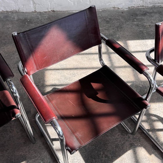 Image 1 of Set of 4 MG5 Leather Chairs by Matteo Grassi, 1970