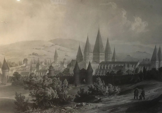 Grabado de la Abadía de Cluny enmarcado por E.Sagot finales del siglo XIX – Decoración de pared, Paper (photo 3 of 11)