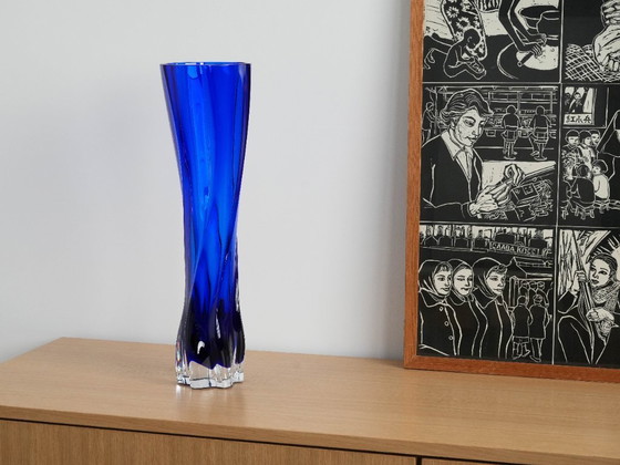 Image 1 of Kobaltblaue Vase, dänisches Design, 1970er Jahre, hergestellt in Dänemark