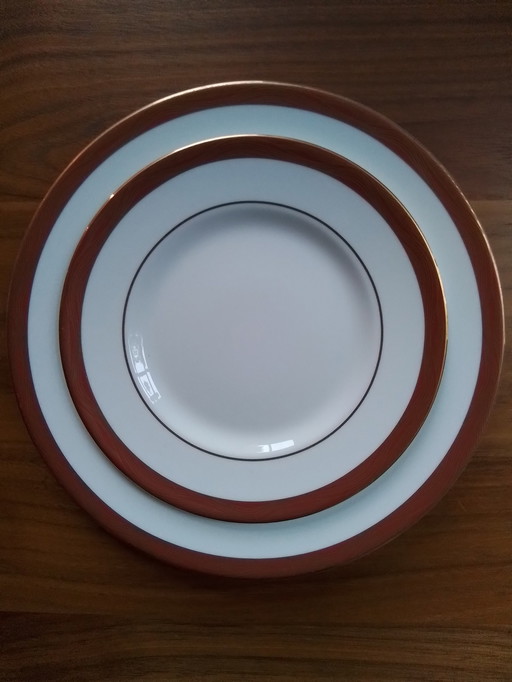 Wedgwood Paris Geschirr | 50-teiliges Luxus Bone China Porzellan, Kupfer-Gold-Design