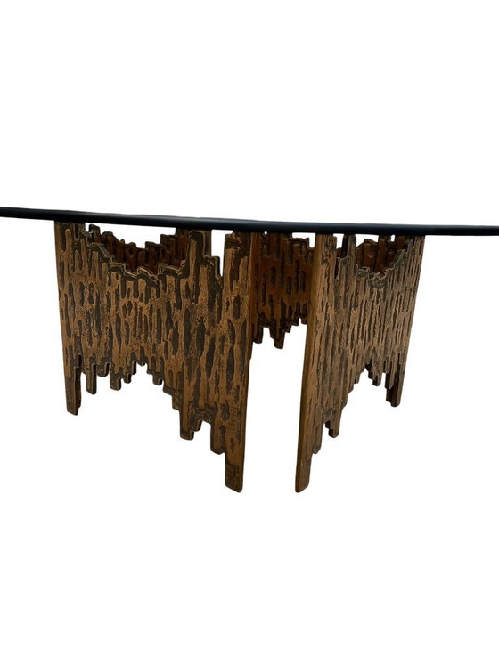 Image 1 of Tavolino da caffè brutalista in bronzo