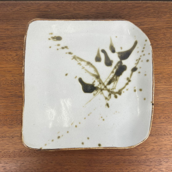 Image 1 of Piatto quadrato &quot;La Colombe&quot;, 1950/60, Madeleine Brault