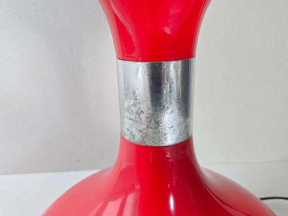 Image 1 of Vintage Diabolo vloerlamp uit de jaren 60 in rood plastic.
