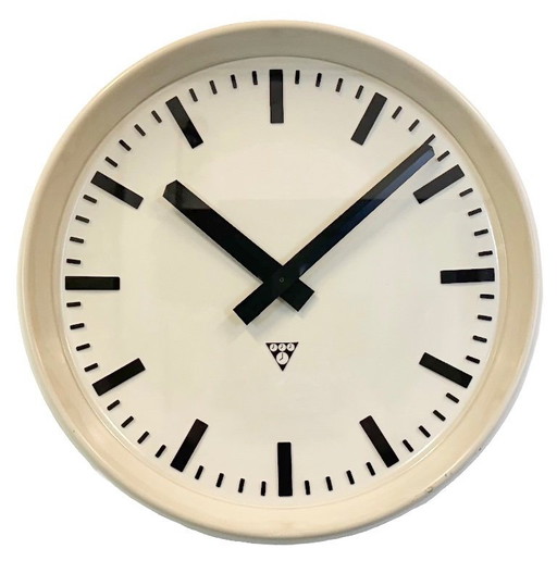 Large Industrial Bakelite Factory Wall Clock from Pragotron, 1960s