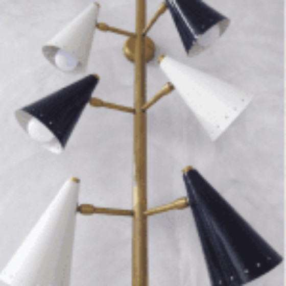 Stilnovo Wandleuchte, Wandleuchten, Metall, Messing, Schwarz, Mid Century Modern (Foto 4 von 7)
