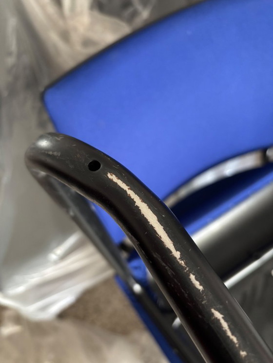 Image 1 of 4 x Viait visitor chair cantilever F2 fabric blue black plastic cover at the back