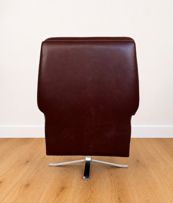 Vintage Retro Arne Norell Lounge Chairs & Stools in Burgandy Leather – Armchairs (photo 7 of 13)