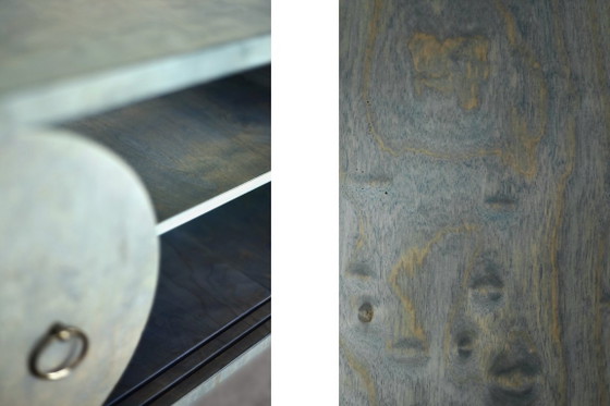 Image 1 of Credenza in legno stile Mid-Century Modern italiano, colore turchese, linee aerodinamiche, anni '60.