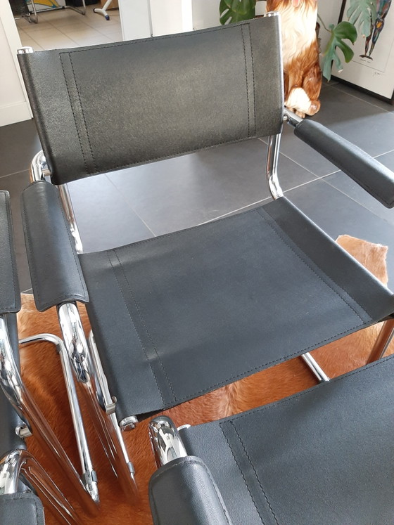 4 Bauhaus Cantilever Chairs Mart Stam / Marcel Breuer – s34, Dining chairs, Leather, Chrome (photo 9 of 10)