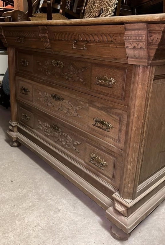 Image 1 of Antiek eiken ladenkast