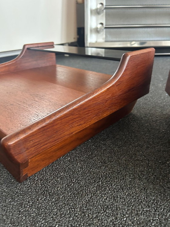 Vintage Teak Floating Nightstands, Webe, Wood, Brown (photo 8 of 13)