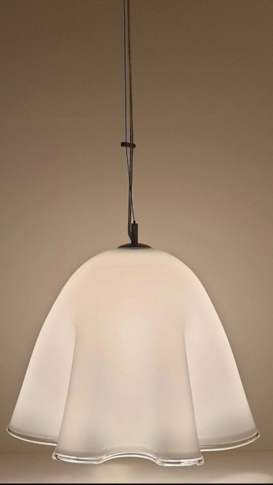 Image 1 of 2 large pendant lamps - Murano glass - model Fazeletto