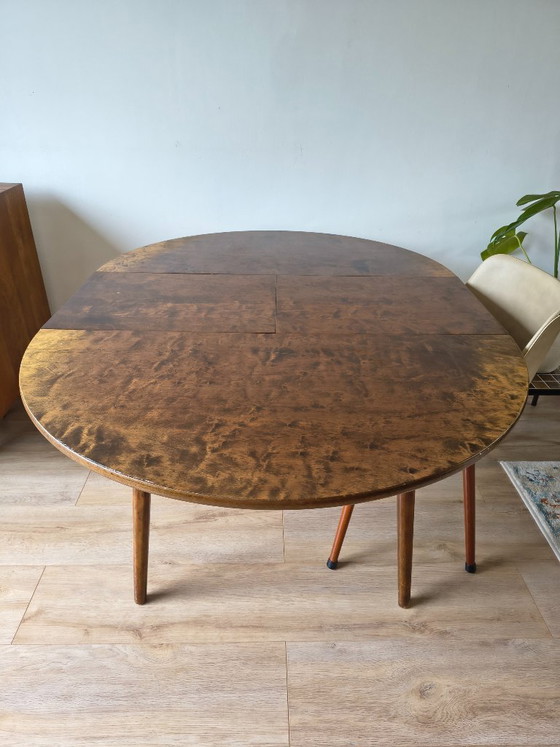 Tavolo da Pranzo Rotondo Allungabile – Mid Century anni '50-'60 – Tavoli da pranzo, Legno (photo 8 of 11)