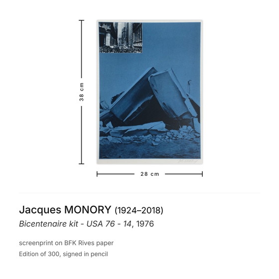 Jacques Monory Signed Screenprint Bicentenaire Kit - USA 76 - 14 – Lithographs & prints, Paper (photo 3 of 5)