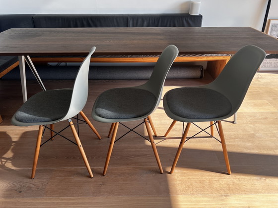 3 Vitra DSW-stoelen – Eetkamerstoelen, Metal, Plastic (photo 5 of 15)