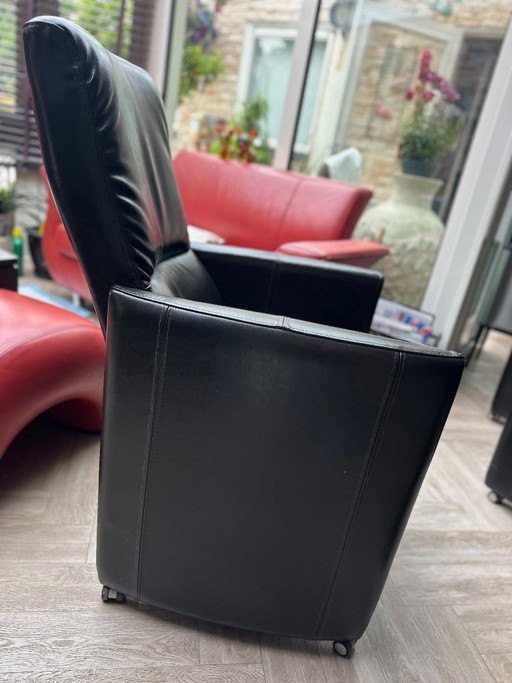 6x Goossens Rocco echt lederen stoelen met relaxfunctie
