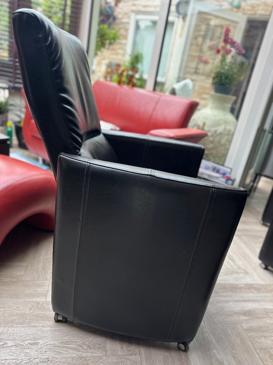 Image 1 of 6x Goossens Rocco echt lederen stoelen met relaxfunctie