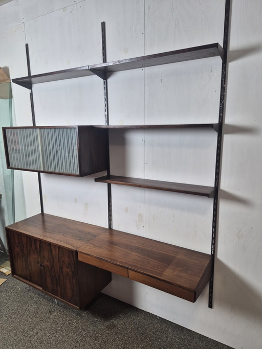 Kai Kristiansen FM Wandregalsystem aus Palisanderholz – wandkast, Iron, Wood