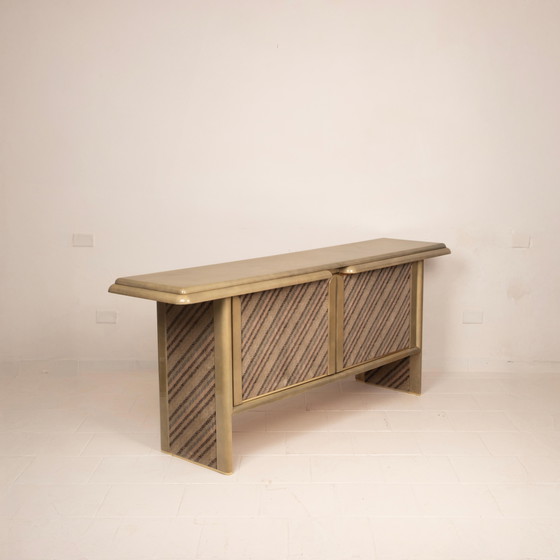 Sideboard aus Pergament und Missoni-Stoff von Angelo Mazzola für Salpol, 1980 – Martin, Wood, Metal (photo 19 of 26)