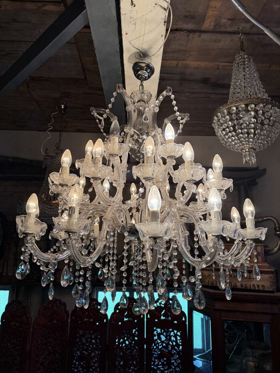 Image 1 of Très grand lustre ancien en cristal