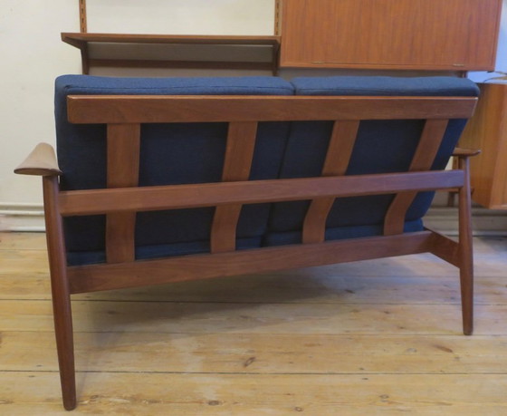 Image 1 of Arne Vodder für France und Sohn FD 164 2-Sitzer Teak Sofa, Dänemark 1960er Jahre